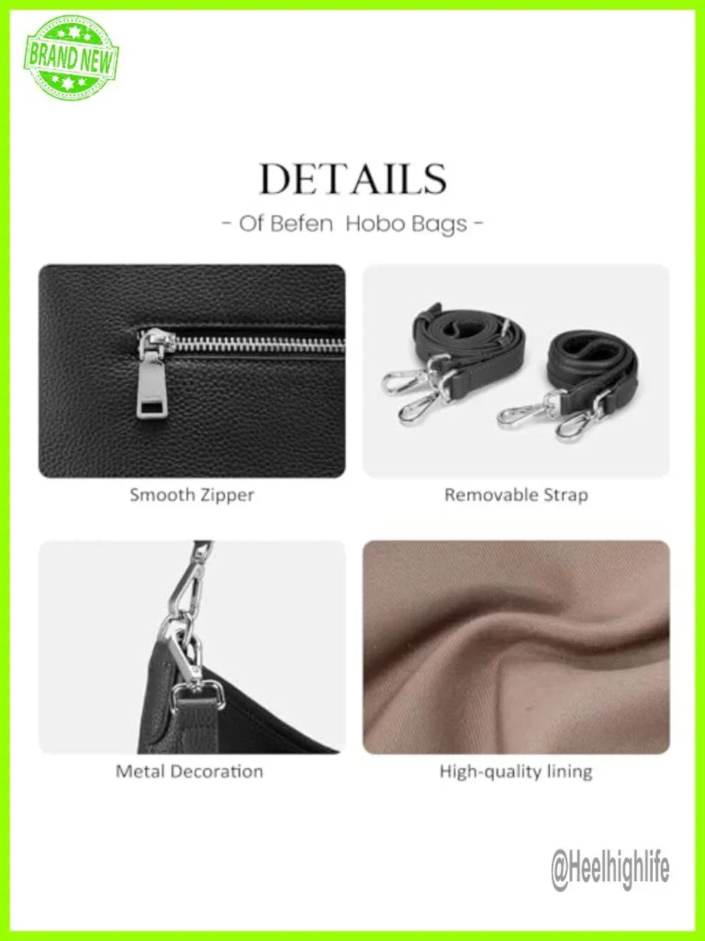 Genuine Leather Hobo Bag Crossbody Shoulder Purse with RFID Wallet Anti Theft